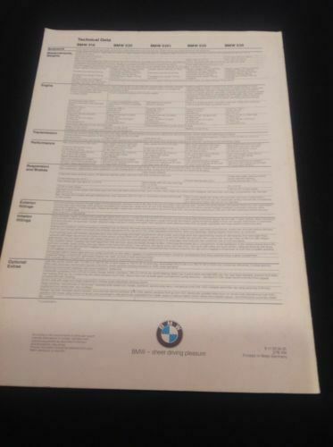 BMW 518 520 520i 525 528 - 1976 Fold out Car Brochure Leaflet - (308)