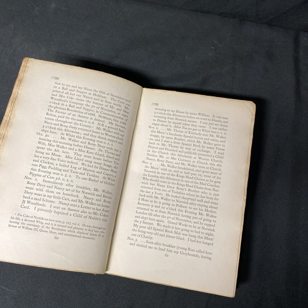 Book - Diary of a Country Parson VIII - James Woodforde - 1926 - (1547)