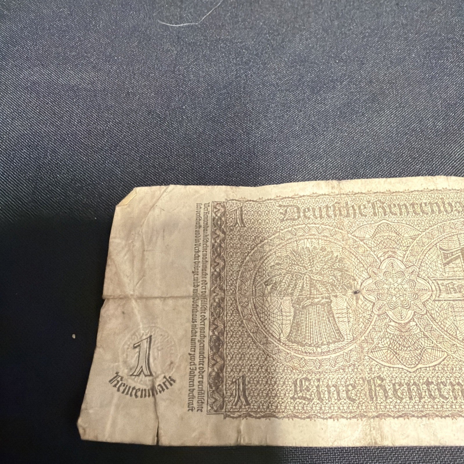 Bank Note Antique 1 Rentenmark Berlin 1937 German Banknote Circulated - (2353)