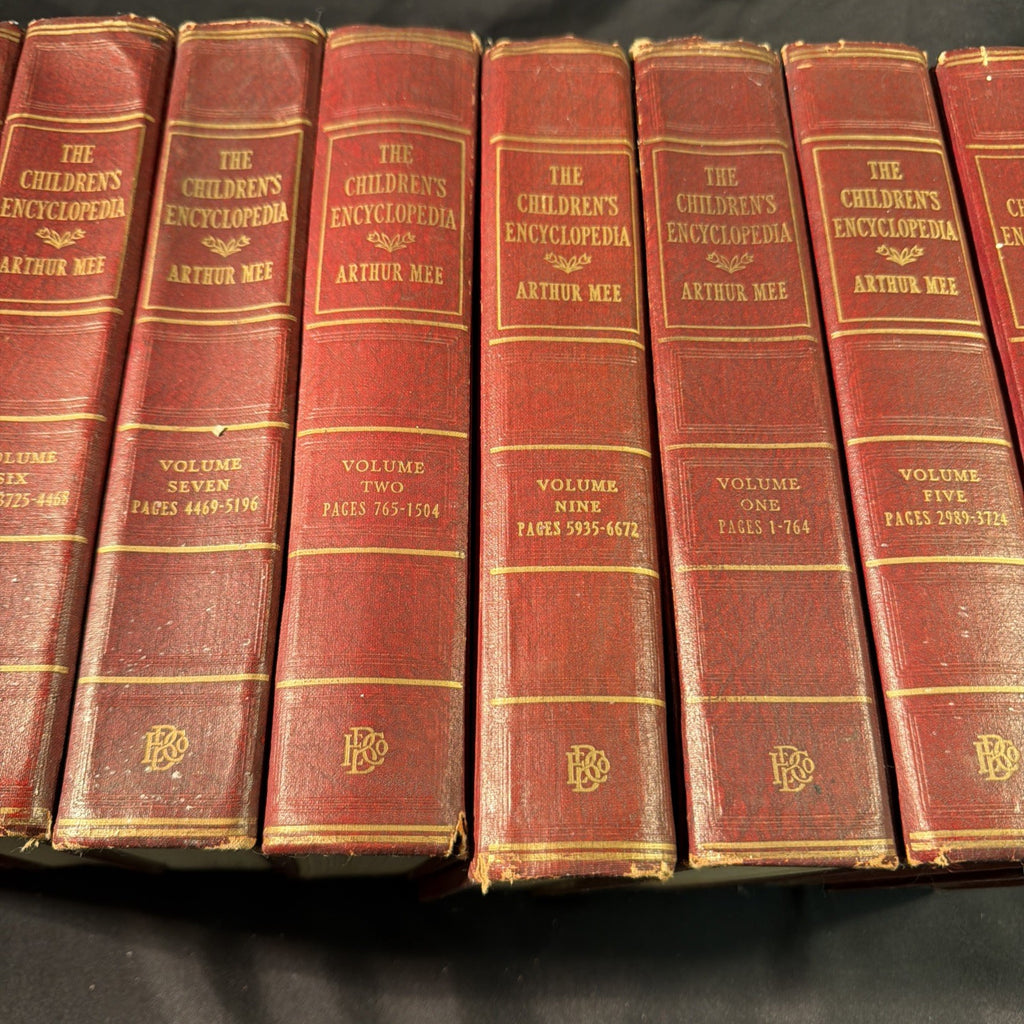 The Childrens Encyclopedia by Arthur Mee Vintage Books 1950's Vol 1-9 - (2018)
