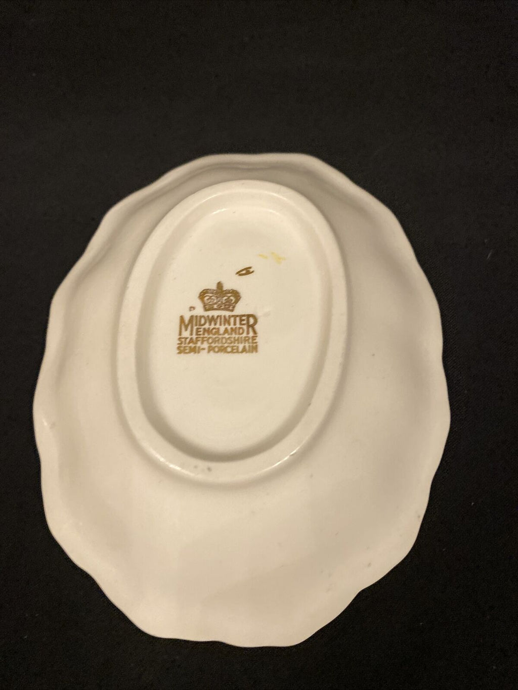 Vintage Midwinter Crinoline and Gilt 2 x Trinket Dressing Table dishes - (8526)