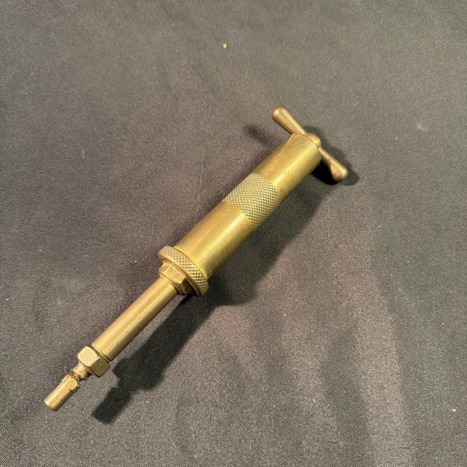Antique 1920 ENOTS Autoram grease Gun Patent 3177 Brass - Ex Cond - (1992)