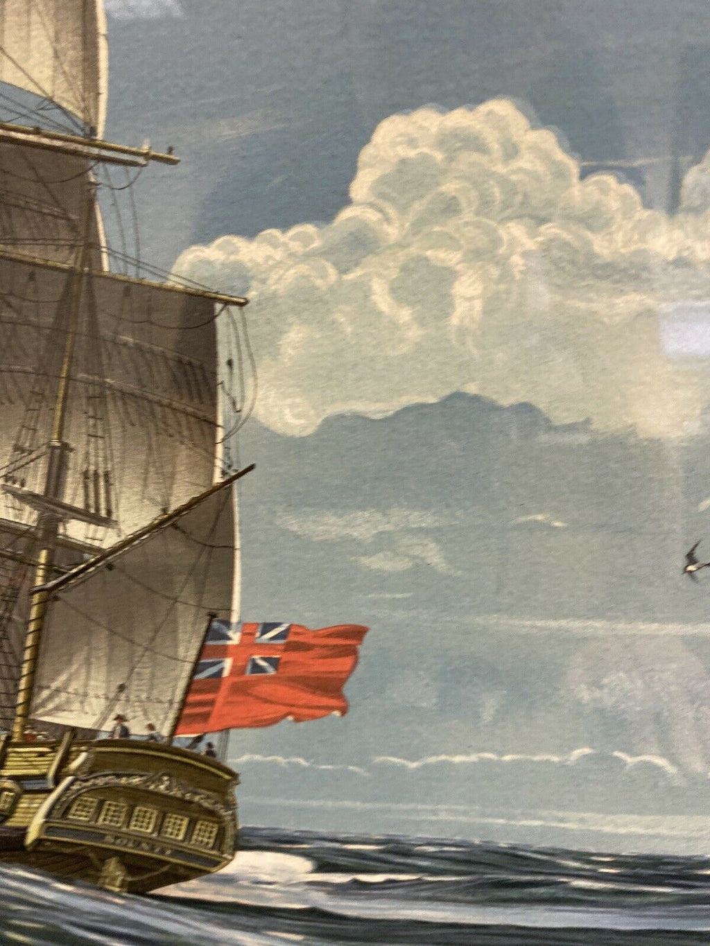 Richard Linton Australian Original Signed Framed Lithograph Ship Tahiti (7366)