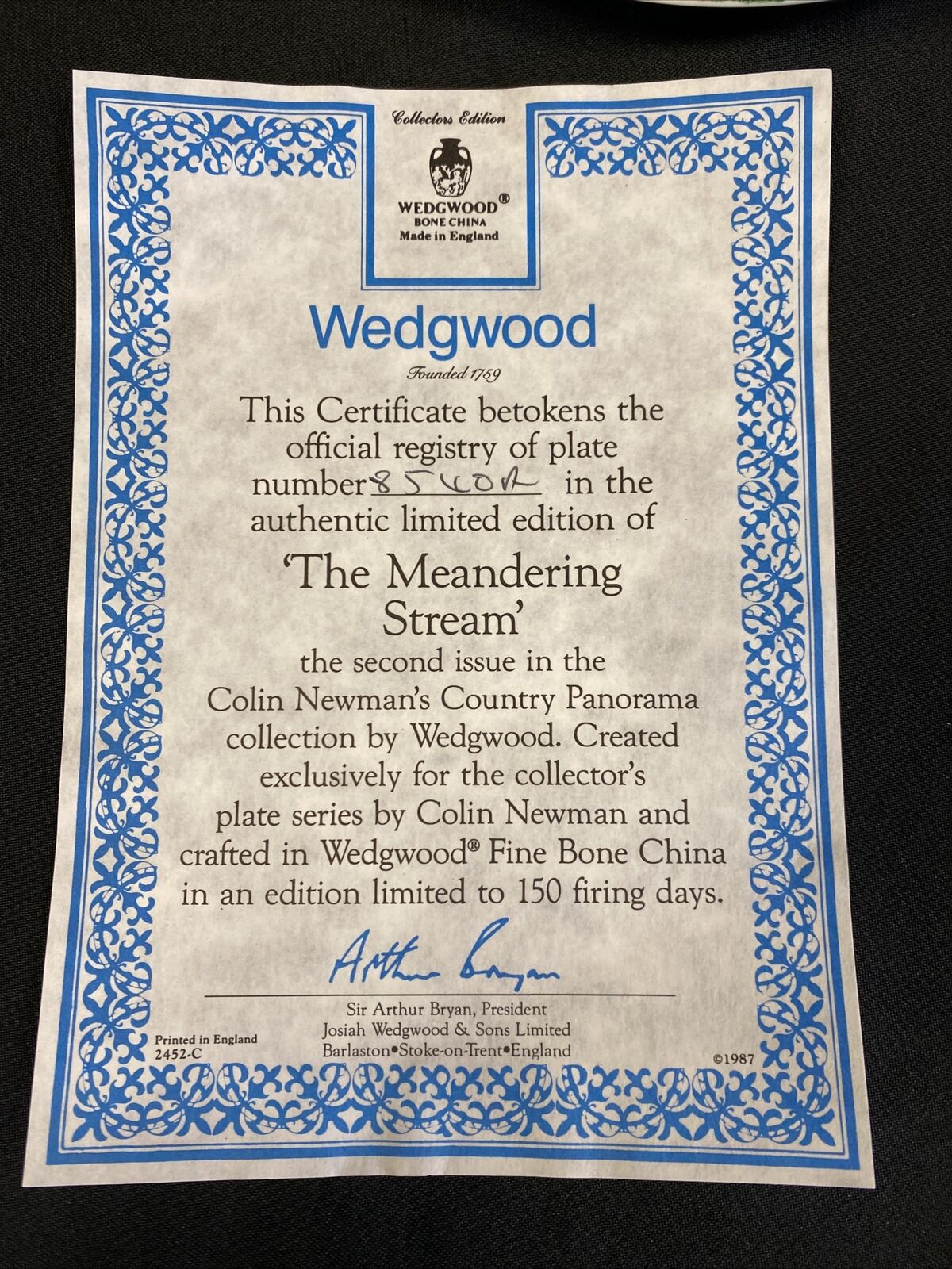 Wedgwood 1988 Collector plates x2 Meandering Stream + Village in Valley (7827