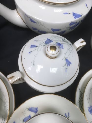 Royal Worcester SEDGLEY signed china RARE Art Deco 1923 - Teapot cups etc (2763)