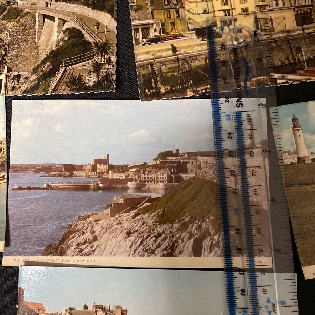 Vintage Harvey Barton Topographical Postcards PLYMOUTH x 8 - (8954)