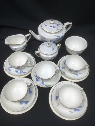 Royal Worcester SEDGLEY signed china RARE Art Deco 1923 - Teapot cups etc (2763)