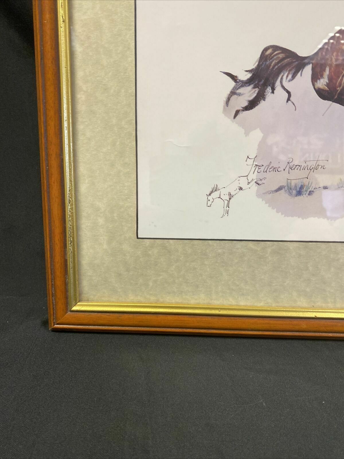 Frederic Remington A Crow Scout Watercolour print signed by Eugene Field  (7820