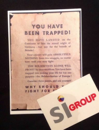 Propaganda Leaflets - WWII - REPLICAS of 3 Dropped By Germany - War Memorabilia
