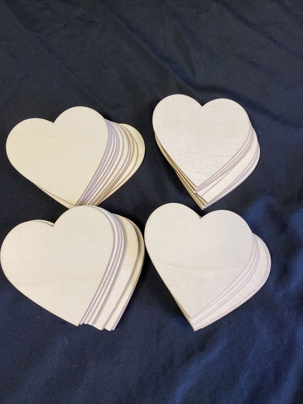 Hearts Wood Blank Plain 3mm x 10cm Ply x 45 - Weddings etc - (7692)