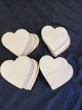 Hearts Wood Blank Plain 3mm x 10cm Ply x 45 - Weddings etc - (7692)