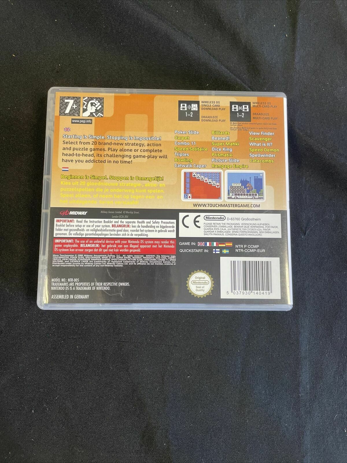 Nintendo DS Game Mint box and Manual More Touchmaster 20 Games - (8237)