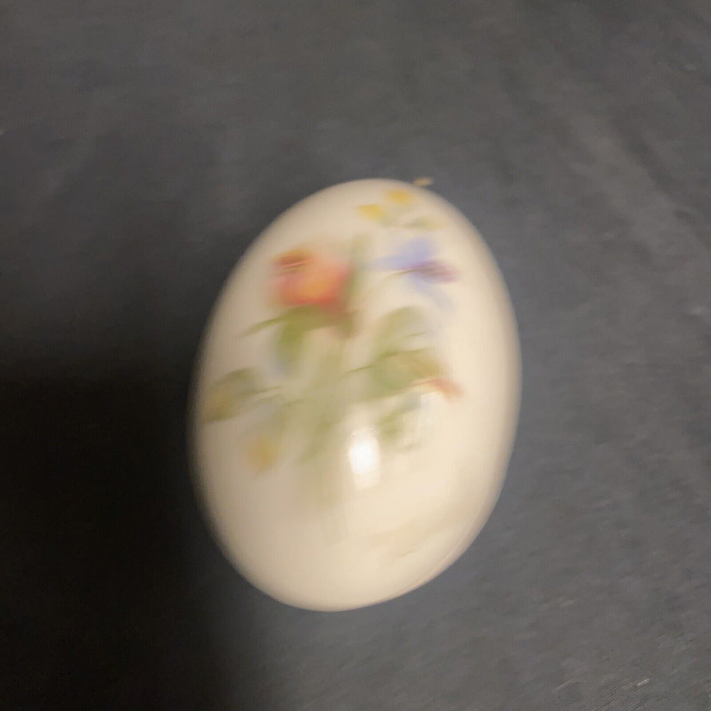 Trinket Box EGG -  Bone China Floral Design - (9319)