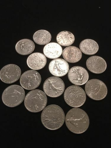 France Franc 1/2  Francs Coins x 19 - 1960's to 1990's - (2811)