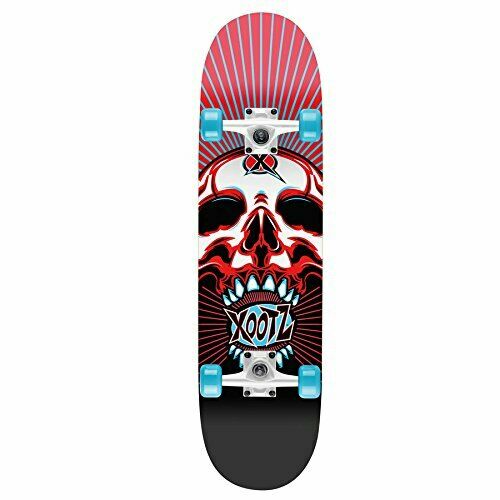 Xootz Double Kick Skateboard - Skull design  31" Skate board