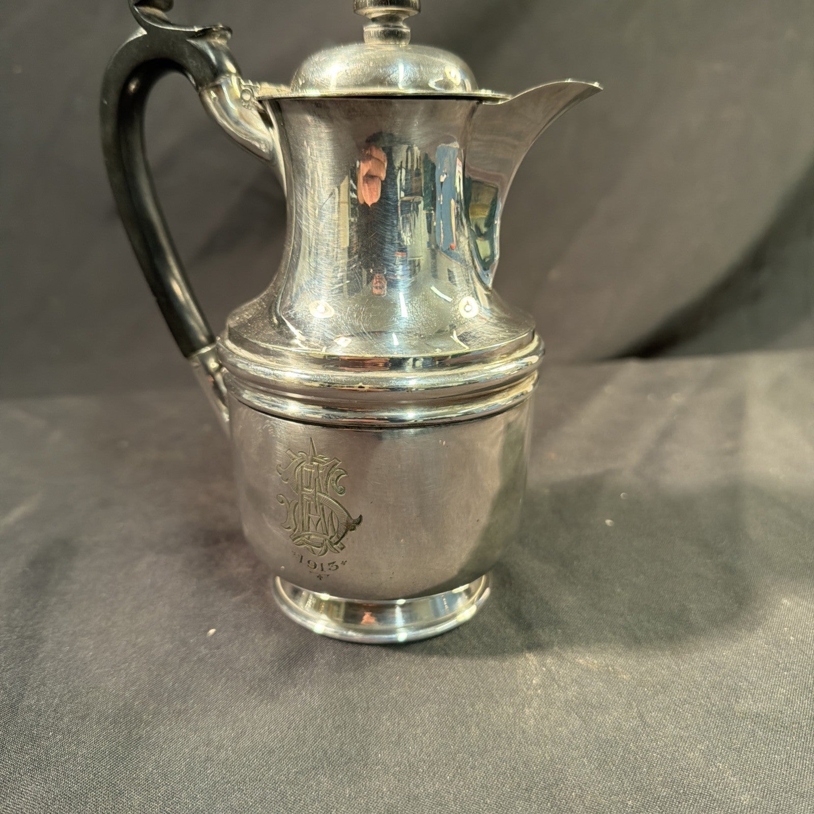 Finnigans of Manchester 1913 Silver Plate Heavy Coffee Teapot in excellent cond - (2058)