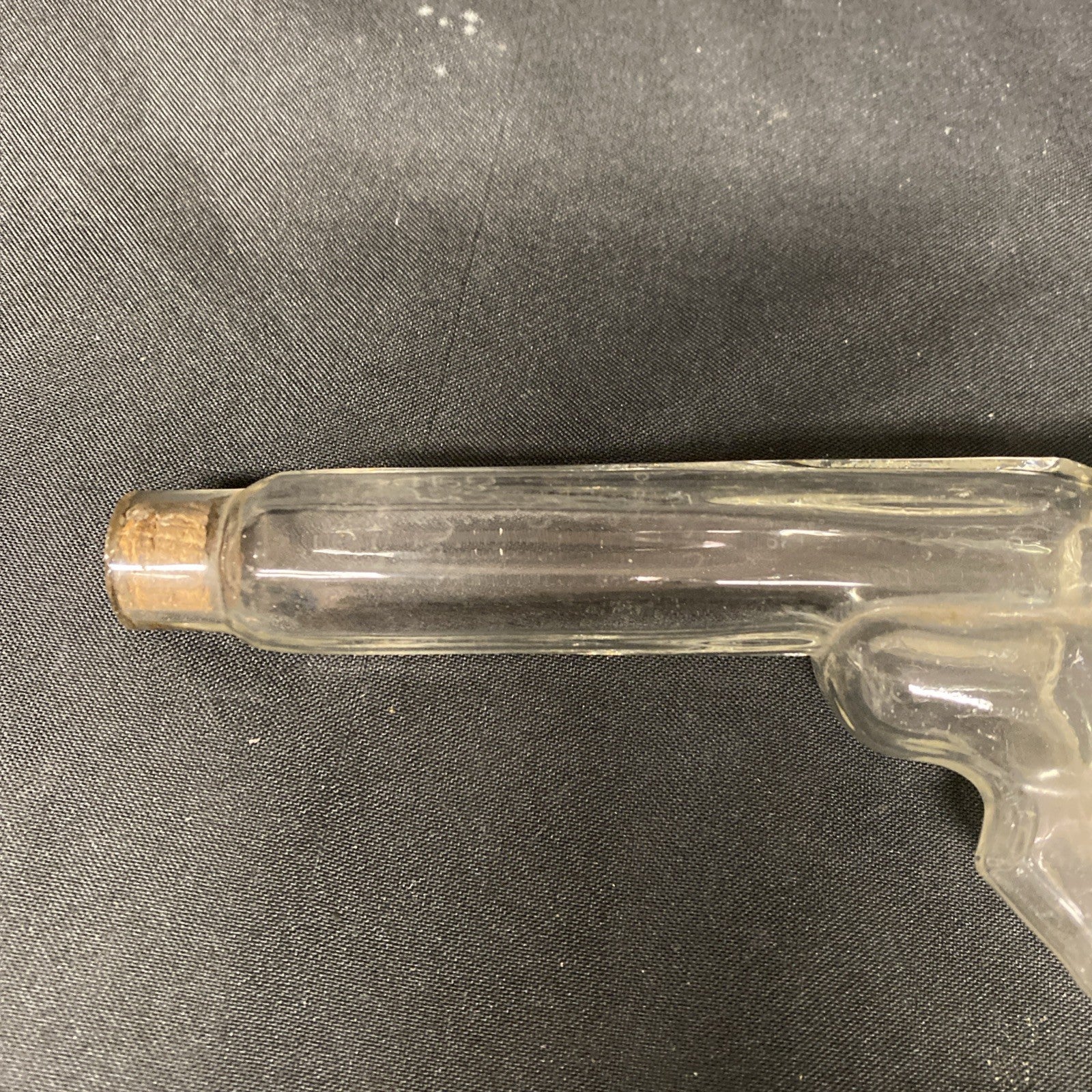 1920s Glass revolver bottle pistol gun Candy liquor storage antique - (1674)
