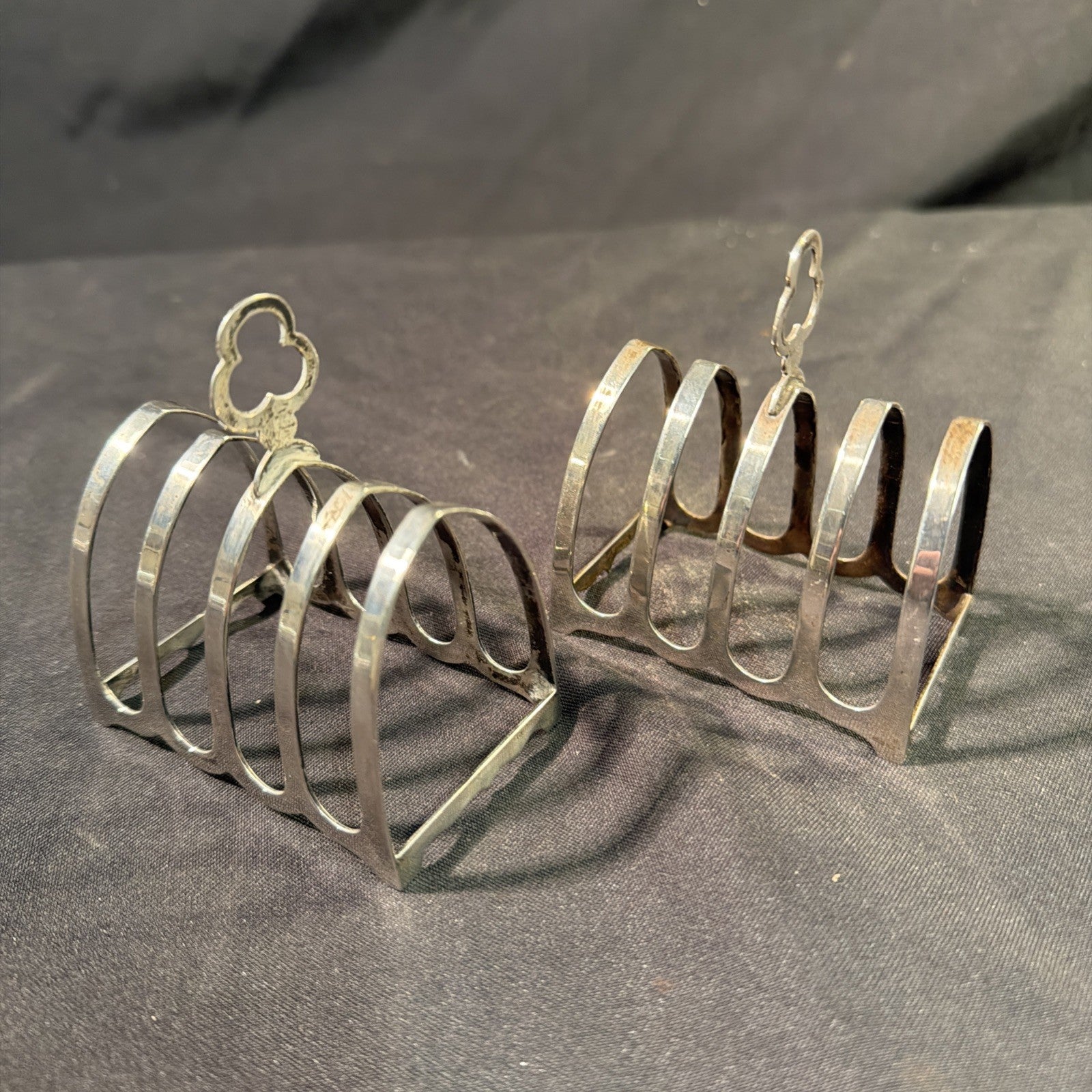 Solid Silver Toast Racks Pair 1940 Cooper Brothers and Sons 82g - (2060)