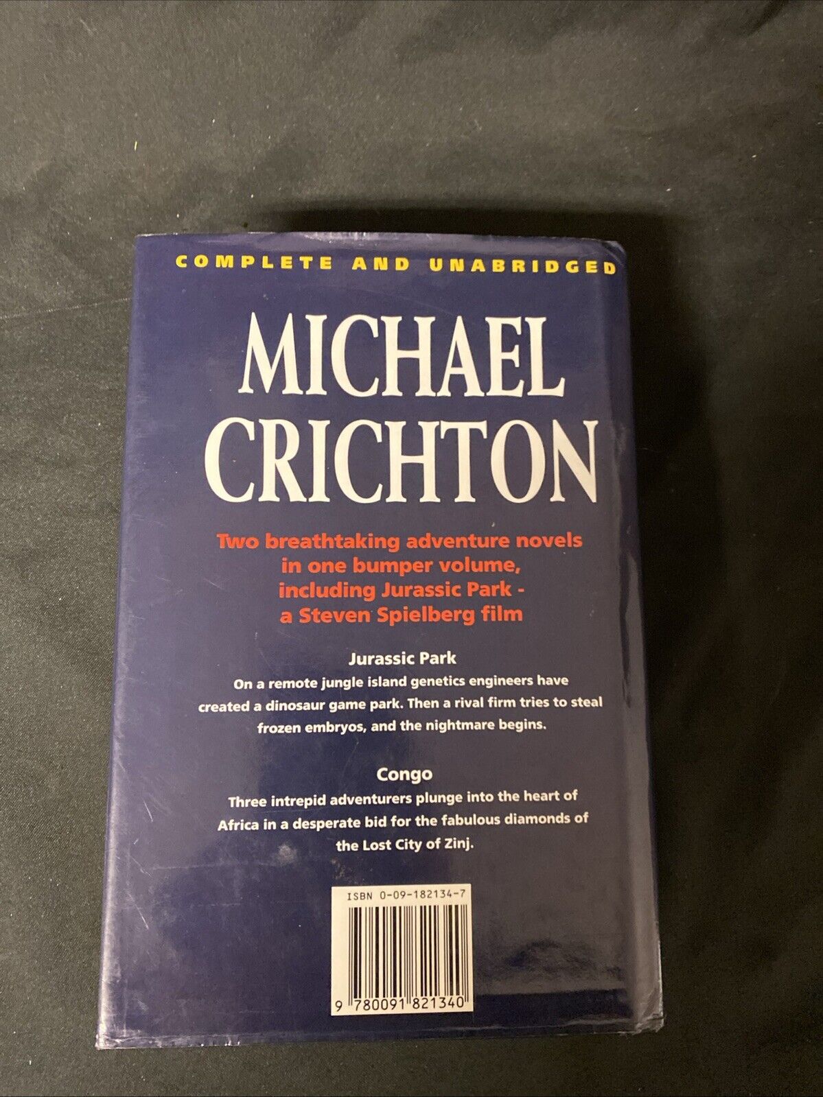 Jurassic Park and Congo by Michael Crichton (1993 Hardcover & DJ | VGC) -(5853)
