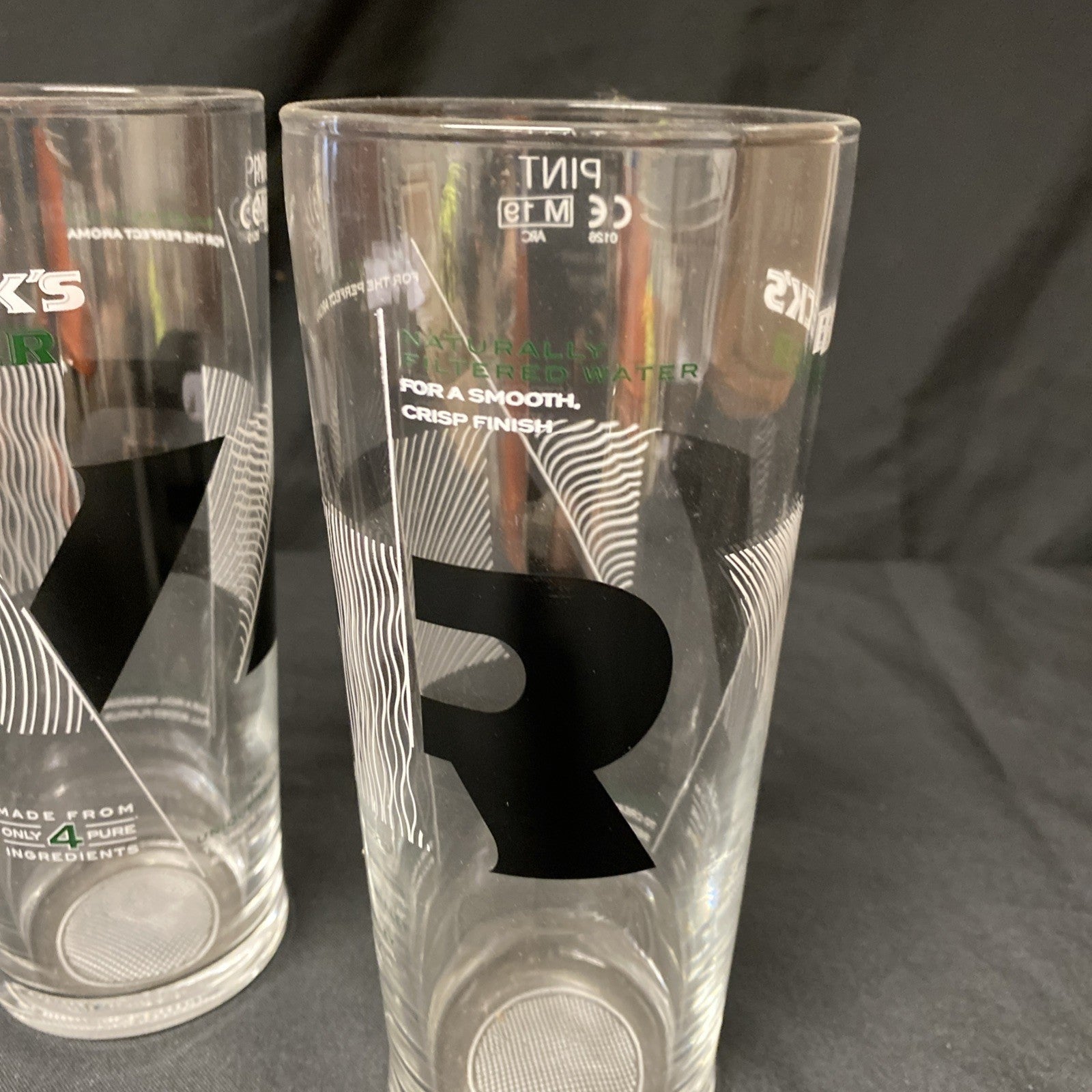 2X Becks Vier Pint Glasses Lager Beer Bitter Drinks Home Bar Pub Party -(1329)