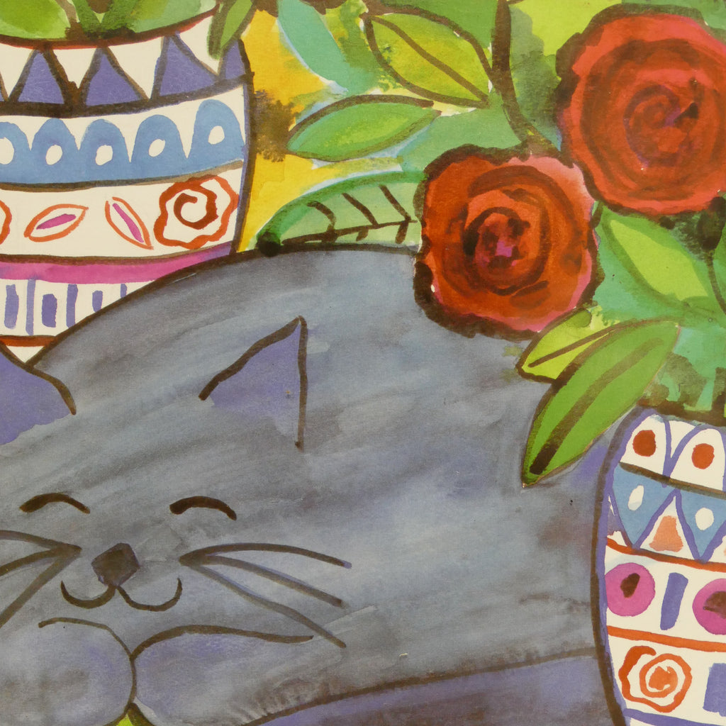 Pine Framed 38cm x 32cm Picture - Lisa V Keaney Afternoon Nap - (9240)