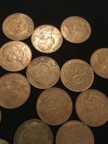 France 20 Centimes Coins Marianne x 23 - All 1970's - (2746)