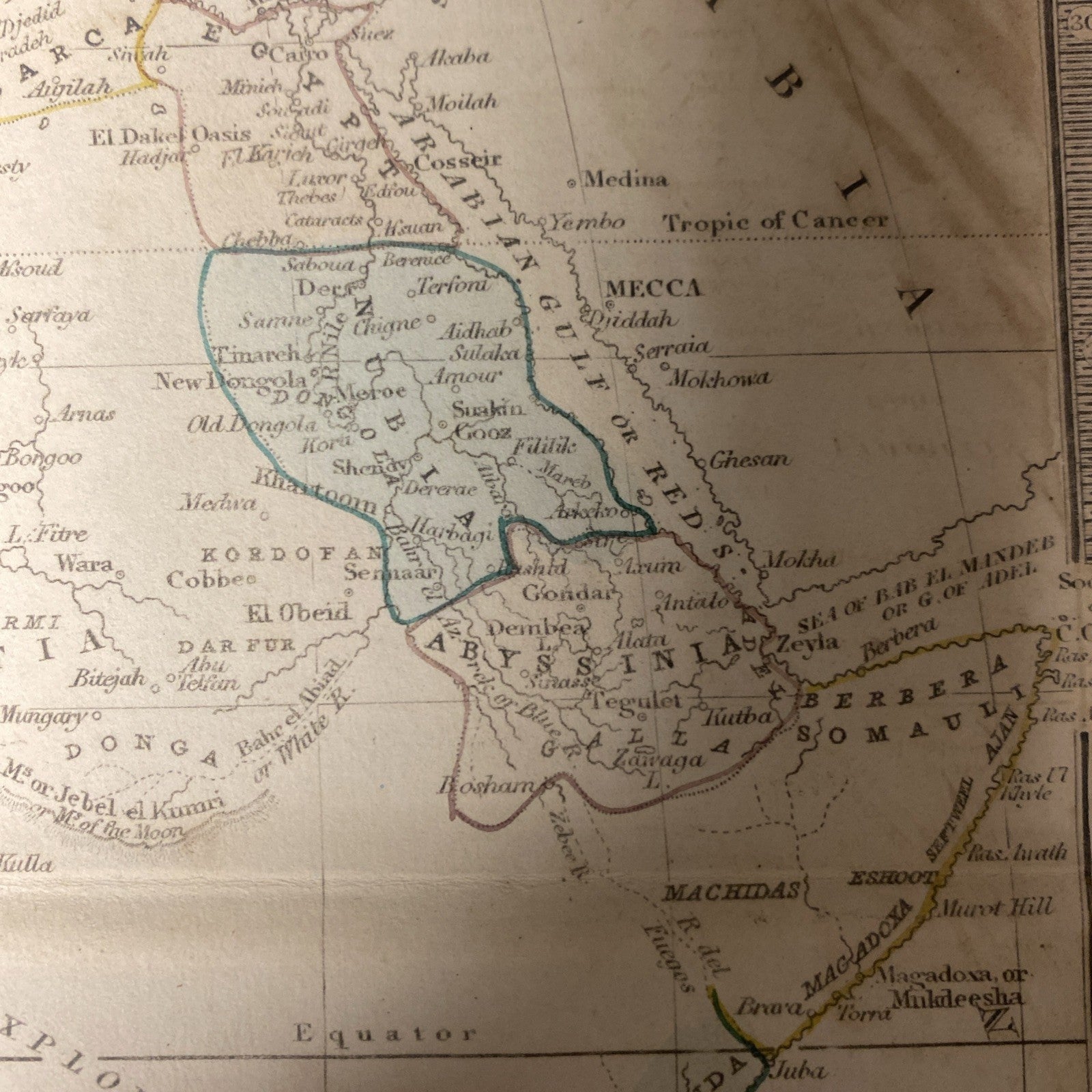 Antique late 1800's Map of AFRICA by Darton & Clark Very Rare - (1766)
