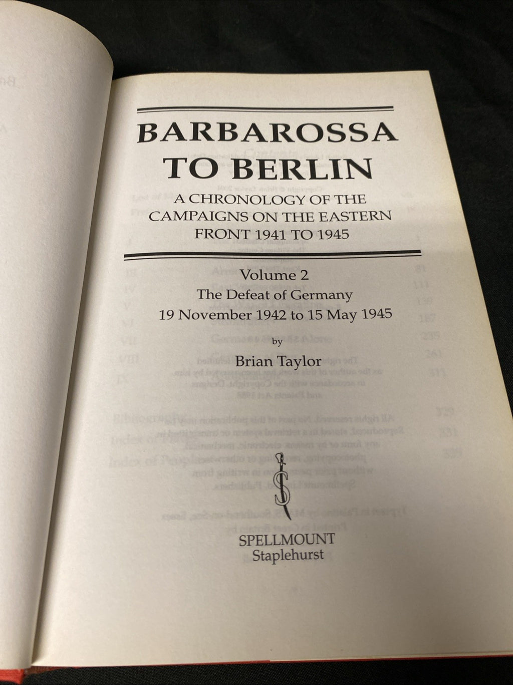 Book Barbarossa To Berlin - Brian Taylor - 2004 1st Ed (1514)