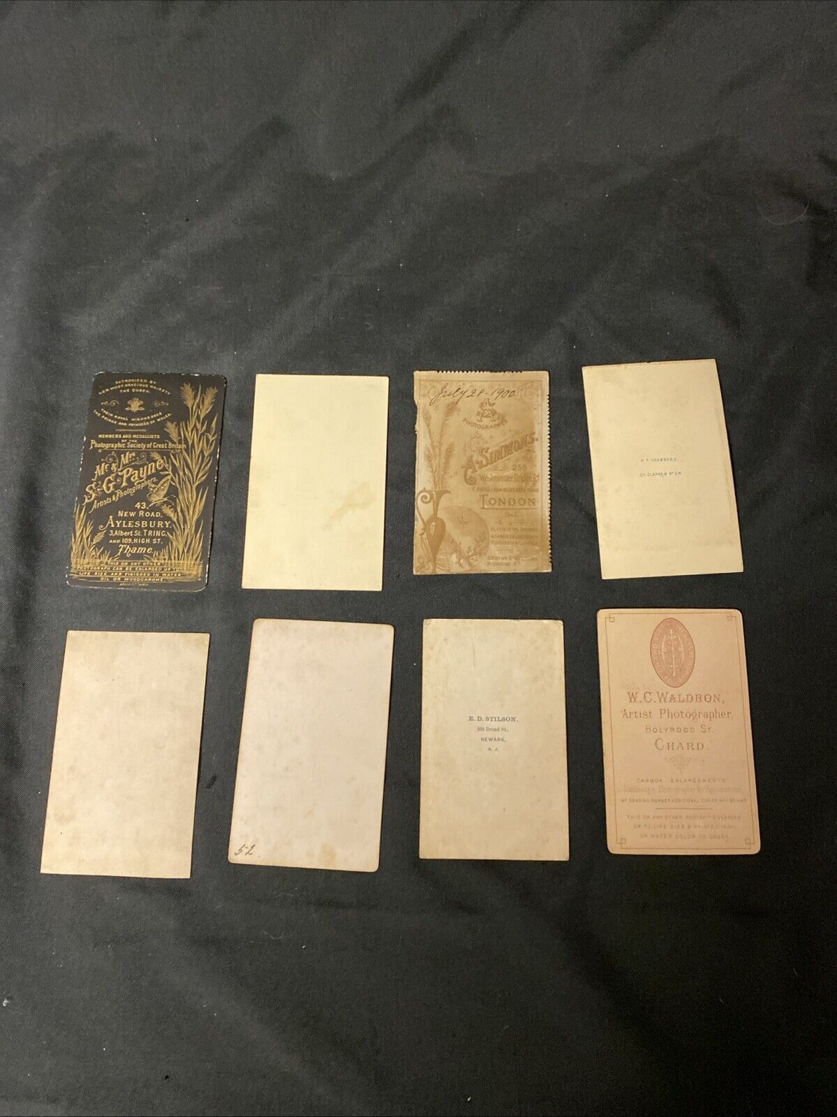 Victorian Carte De Vista CDV's x 8 Features Children Chard Thame London - (5440)