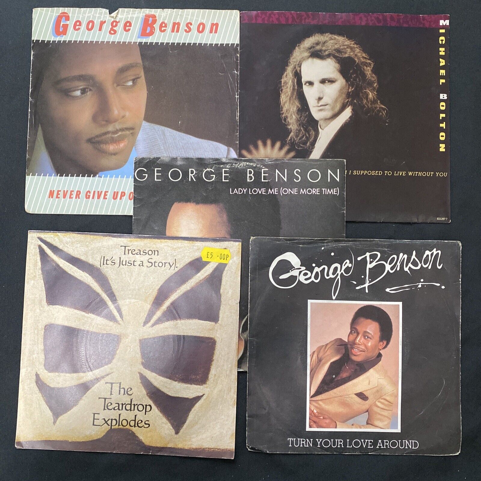 Vinyl Records 7" Singles 5 x 1980's George Benson, Michael Bolton Etc - (9458)