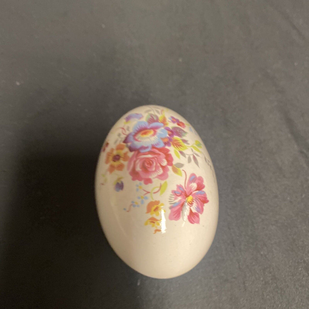 Trinket Box EGG - England China Egg Floral Design - (9209)