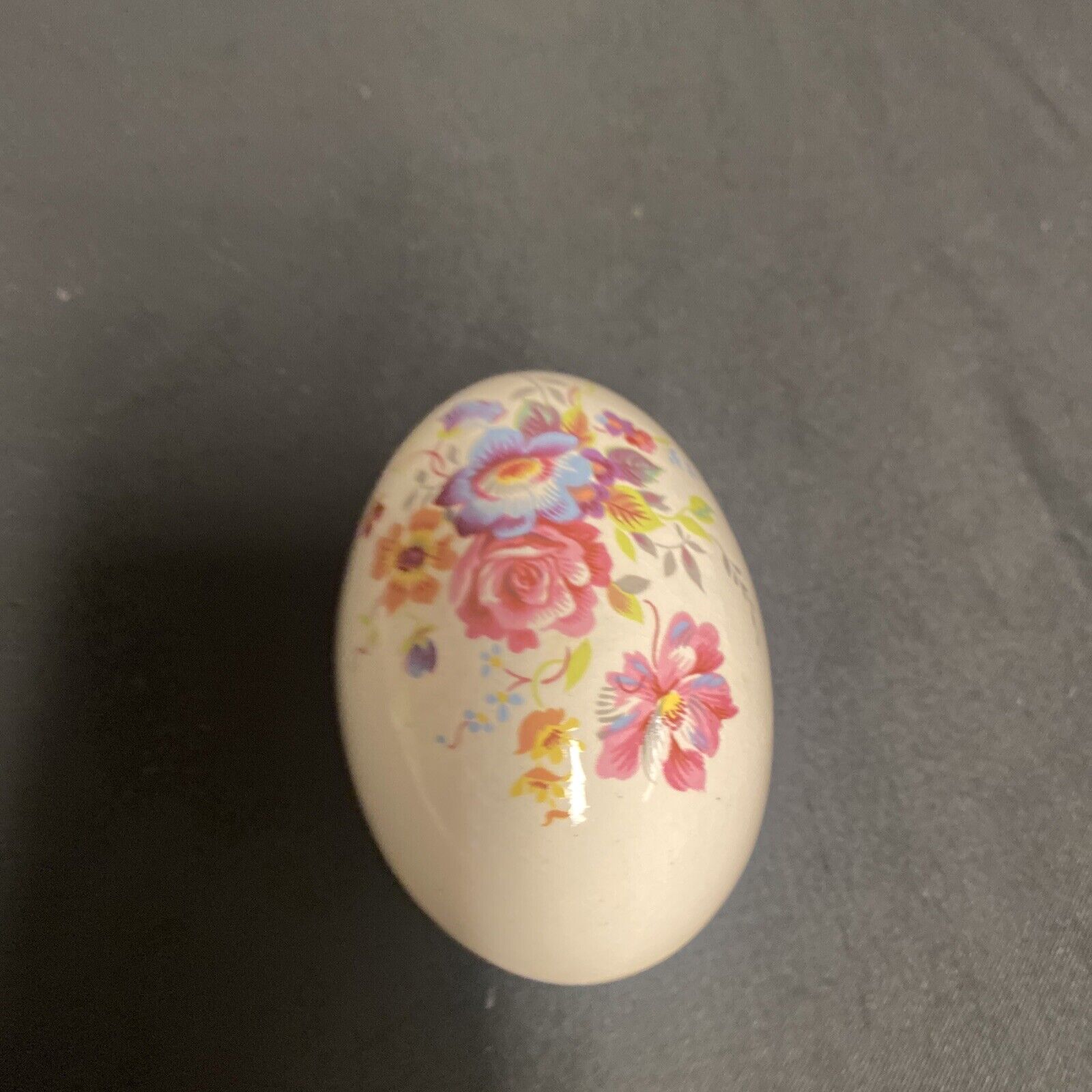 Trinket Box EGG - England China Egg Floral Design - (9209)