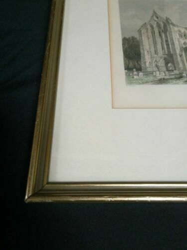 W. Radclyffe T. Allom Engraving 1838 Dumblane Cathedral - Original framed (7008