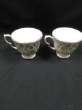 Colclough Bone China SEDGLEY  Pattern 8648 Green Havers - 2 x tea cups -(2761)