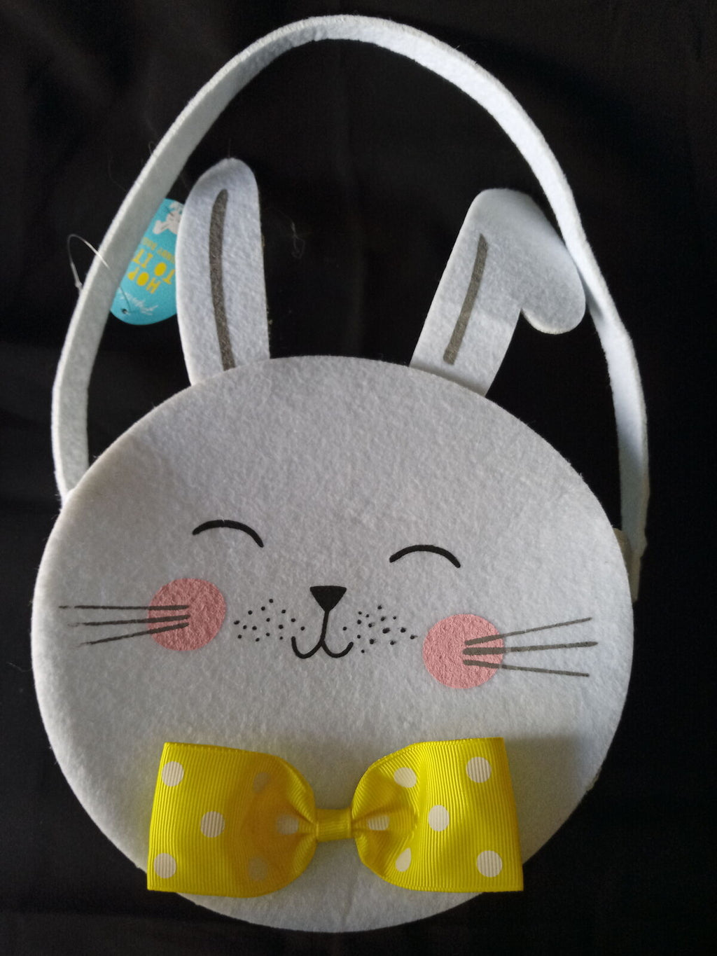 EASTER Bag large felt and shaped as a bunny rabbit ready for the egg hunt
