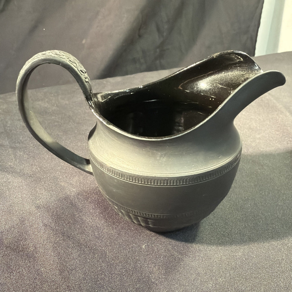 Vintage Black Basalt Jug / Creamer 10cm tall Wedgwood? - (1980)