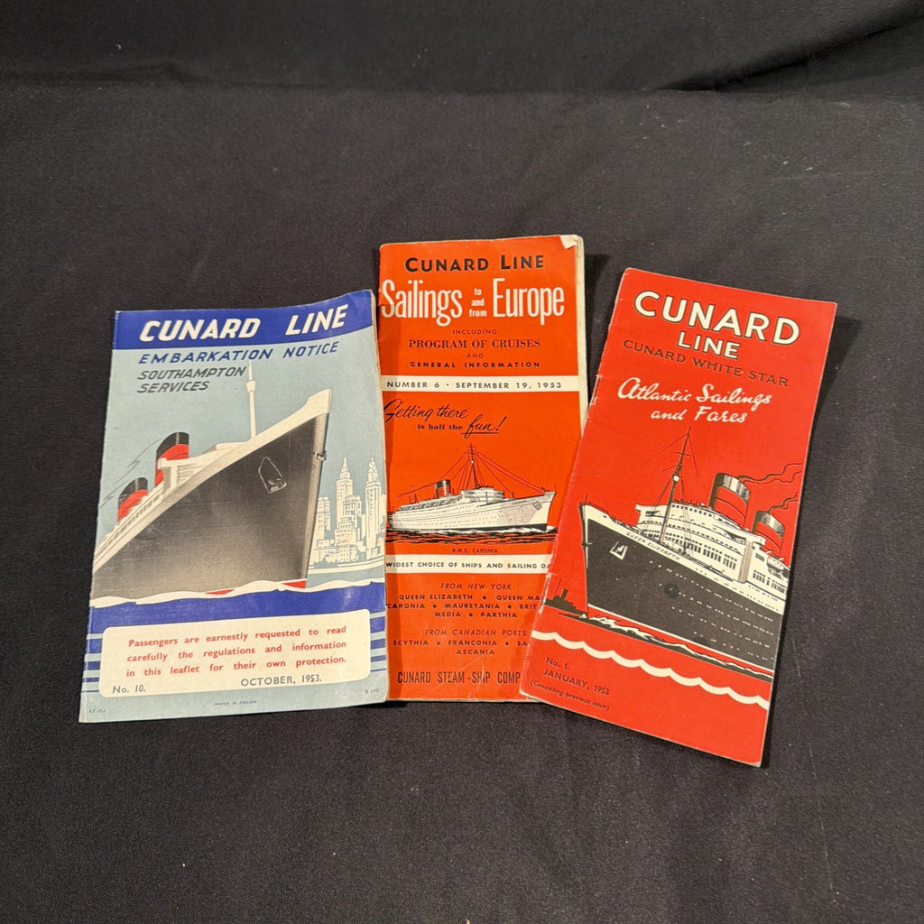 Cunard Line White Star Sailings and costs brochures leaflets dated 1953 - (2053)