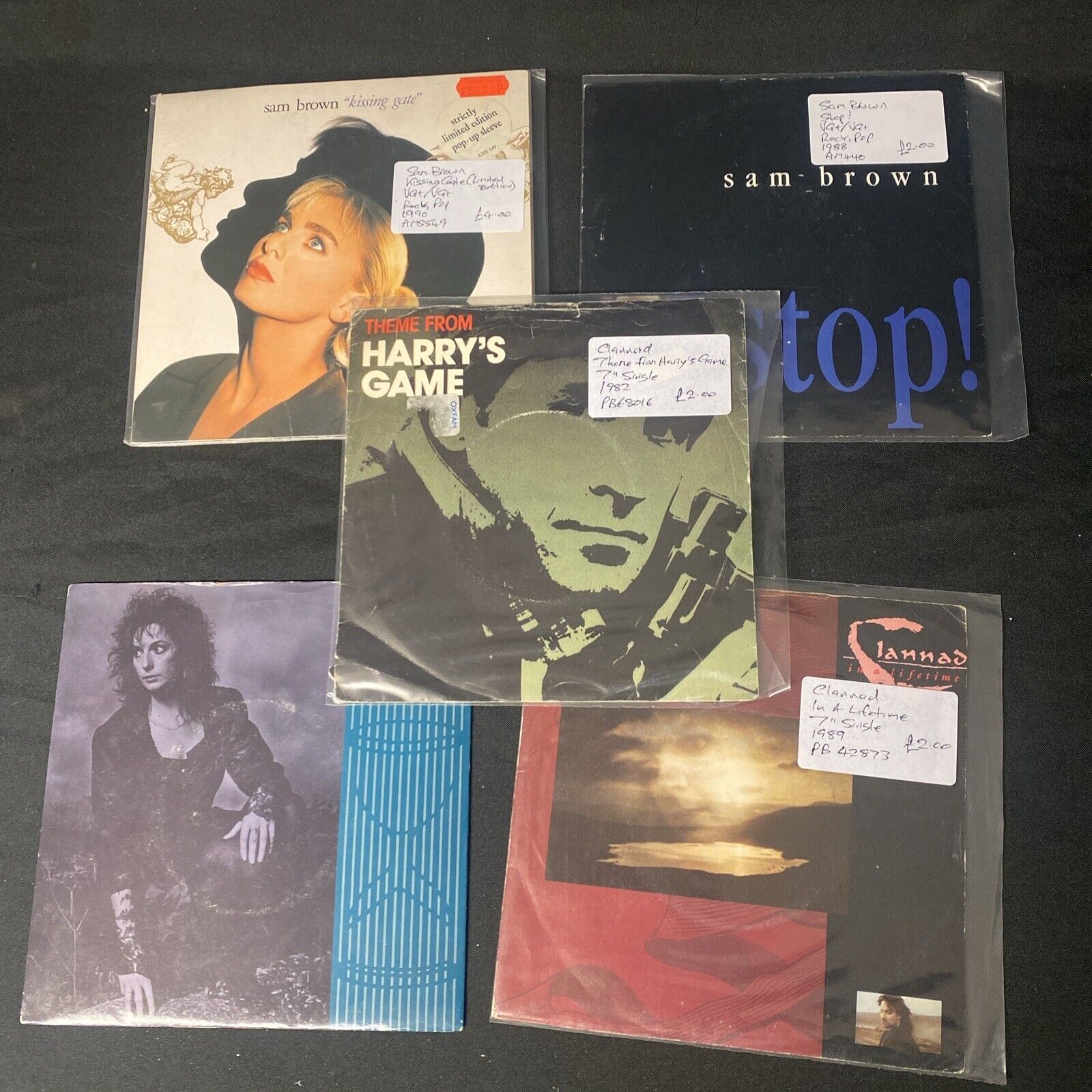 Vinyl Records 7" Singles 5 x 1980's Clanned and Sam Brown -(9470