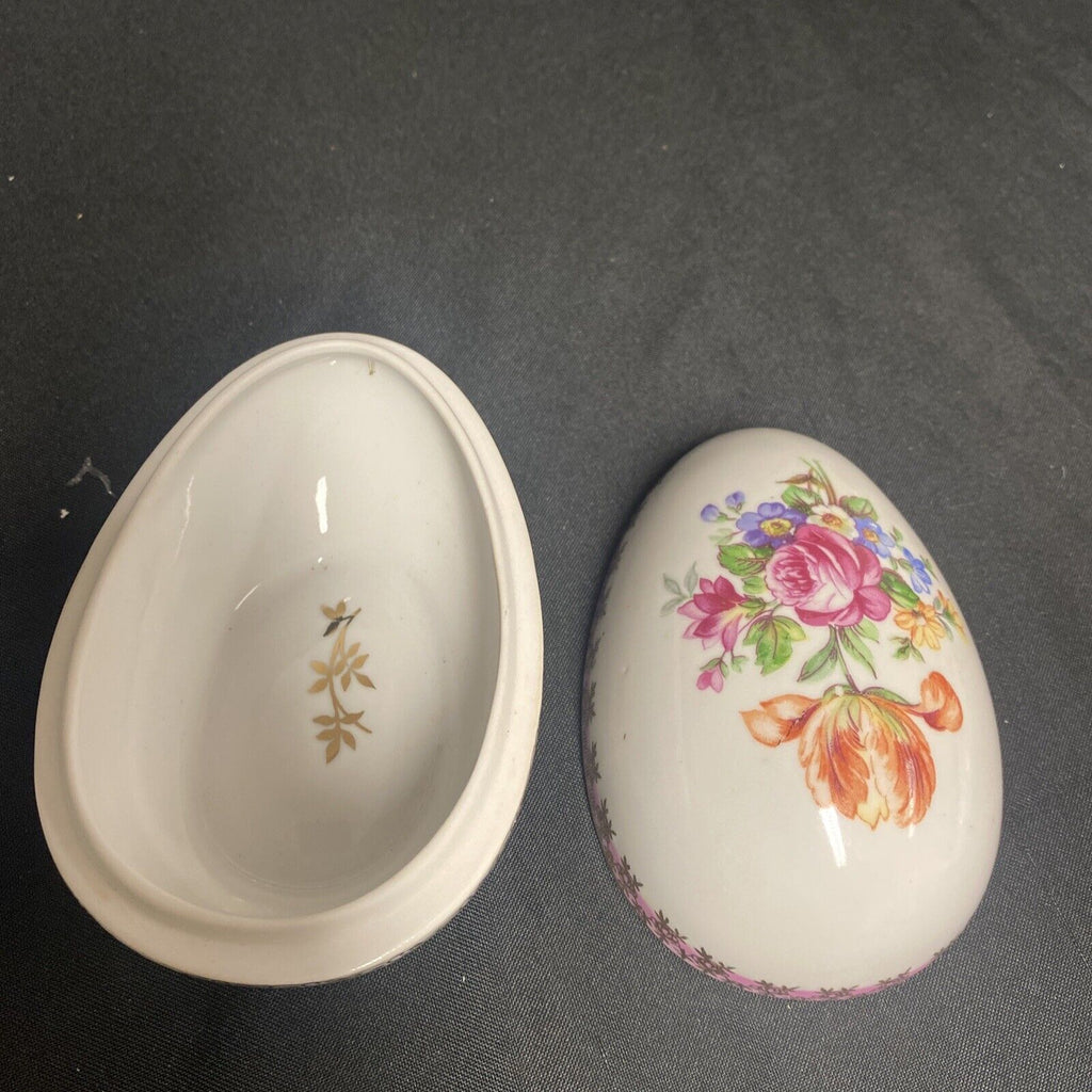 Trinket Box EGG - Bone China Made in Germany by Dresden China Egg - (9200)