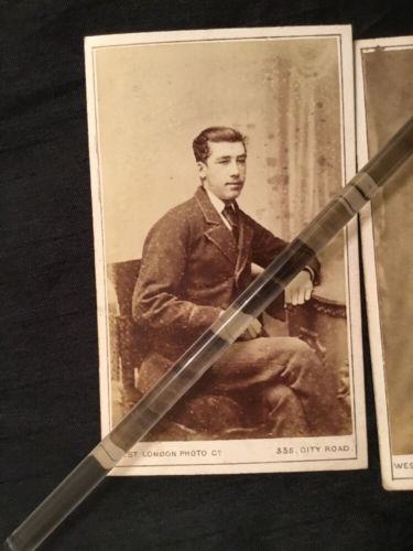 Victorian CDV Cabinet Photo -1870’s West London X 2 Father & Child (2315)