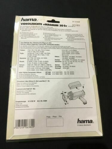 HAMA Magnum 20S Video Light original 1994 - (6907)