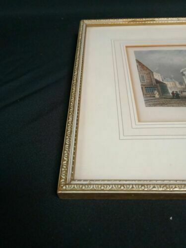 Thomas Barber 1834 original engraving - Town Hall Newport - Framed - (7005)