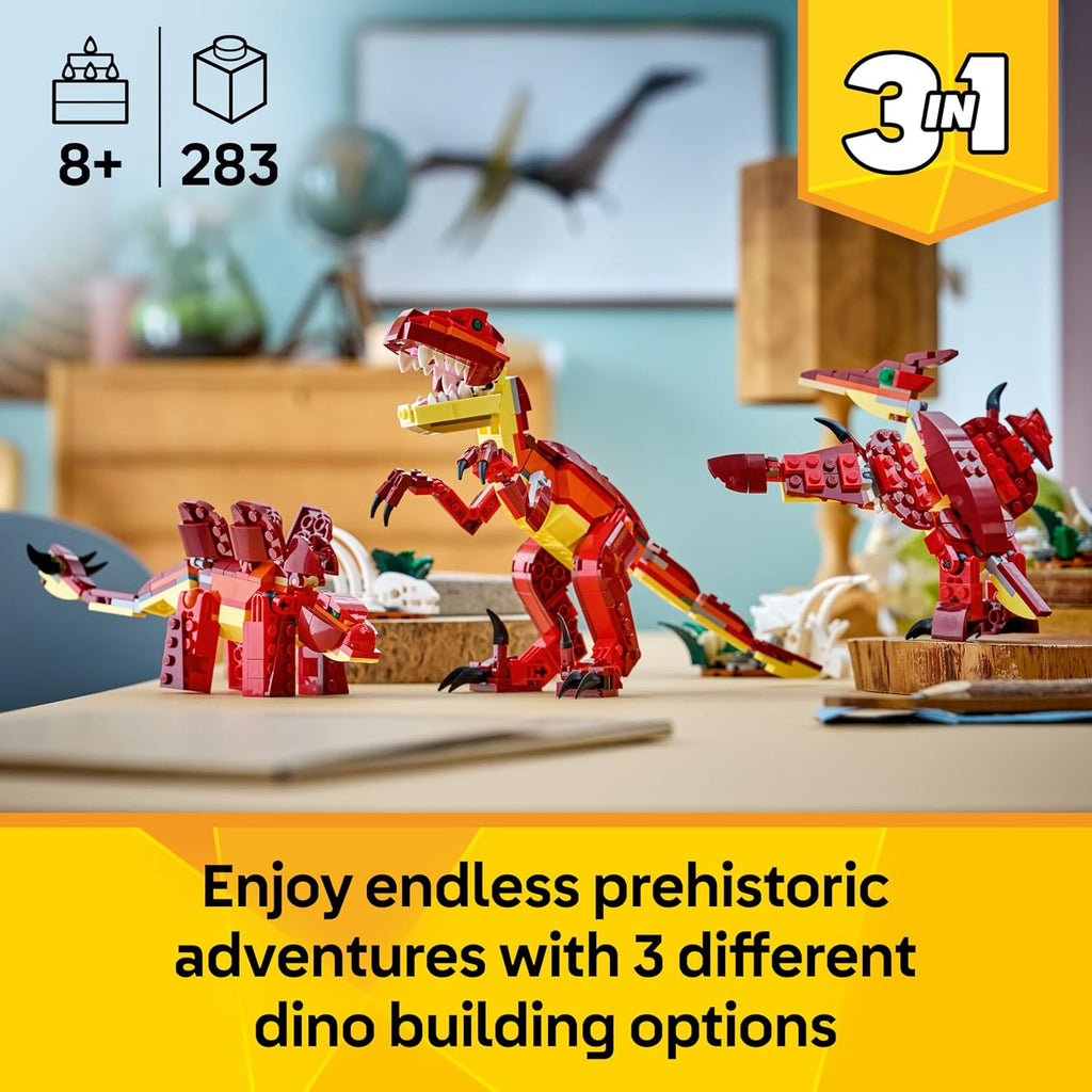 LEGO Creator 3 in 1 - Fierce Dinosaur - Velociraptor / Stegosaurus / Pterosaur - 31379