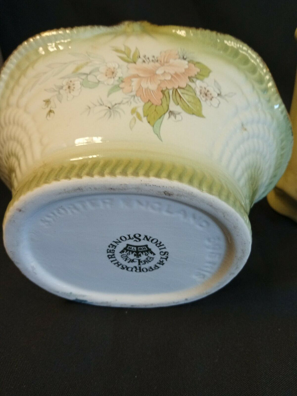 Vintage Shorter & Son Hand Painted Staffordshire Ironstone Basket and Jug (7886)