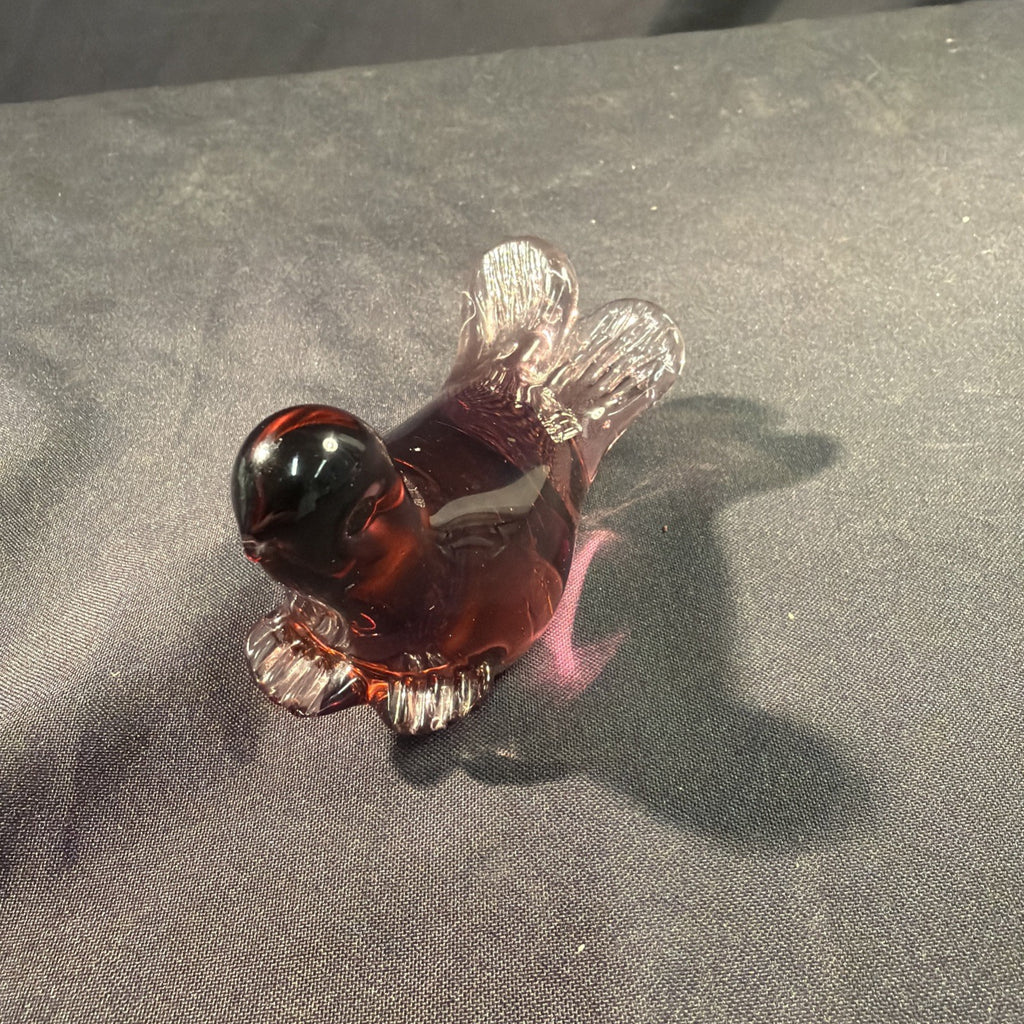 Murano Glass Seal Pink Glass 10cm Vintage 1960's - (2083)