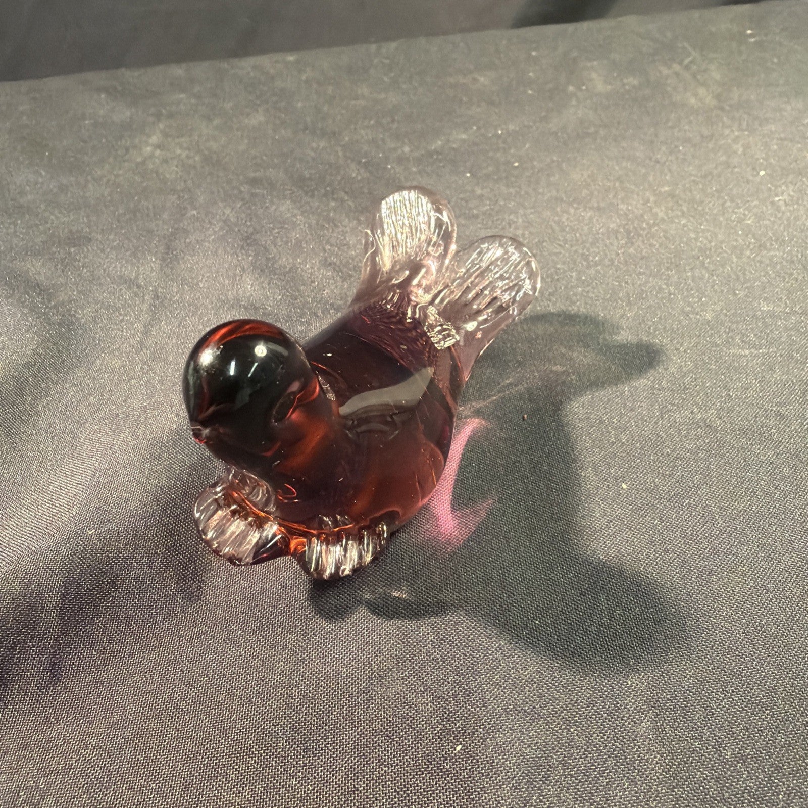Murano Glass Seal Pink Glass 10cm Vintage 1960's - (2083)