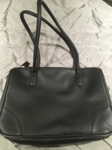 MONARCH Airlines Collectible Air Host Black Leather Effect Handbag Great Cond