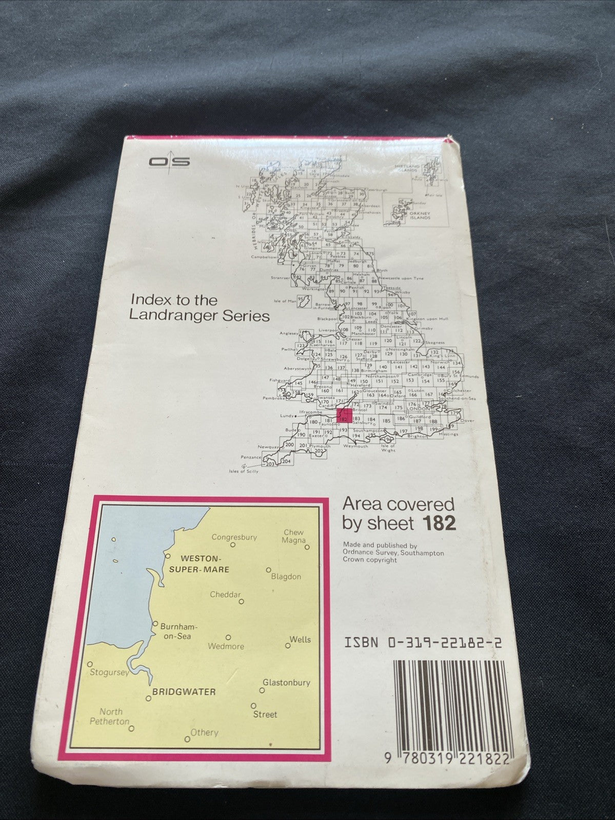 Weston-Super-Mare Ordnance Survey OS Landranger Map #182 1:50 scale (1228)