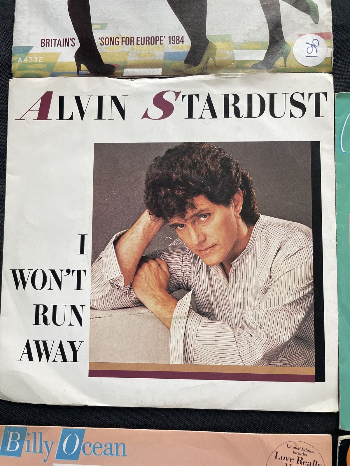 Vinyl Records 7" Singles 5 x 1980's Billy Ocean, Audrey Hill, Stardust etc- 9427