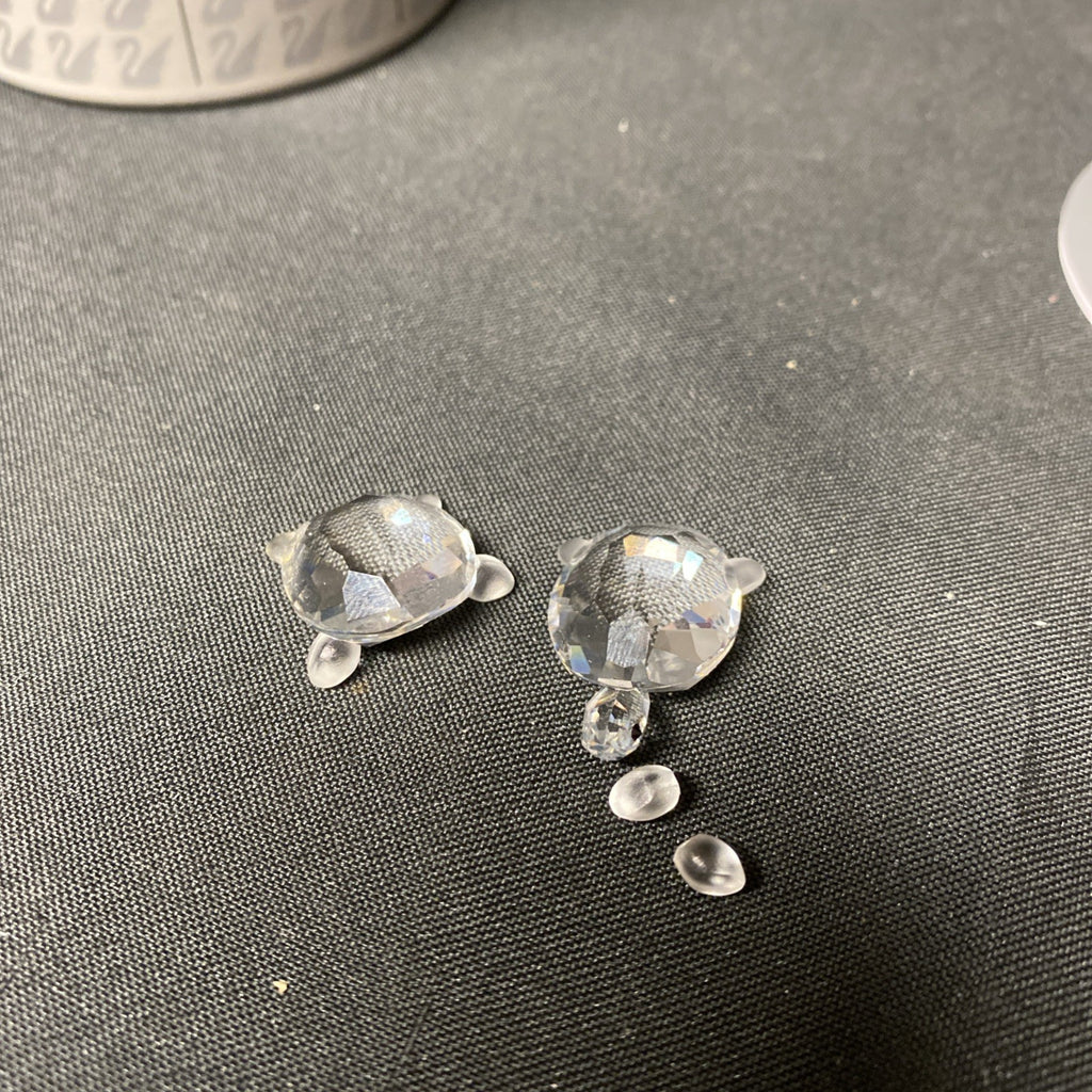 Swarovski Silver Crystal Mini Turtle Pair Boxed SEE NOTE - (1619)